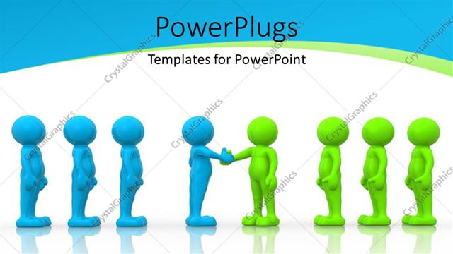  Presentation with handshake - Depiction of business agreement with handshake between two business teams