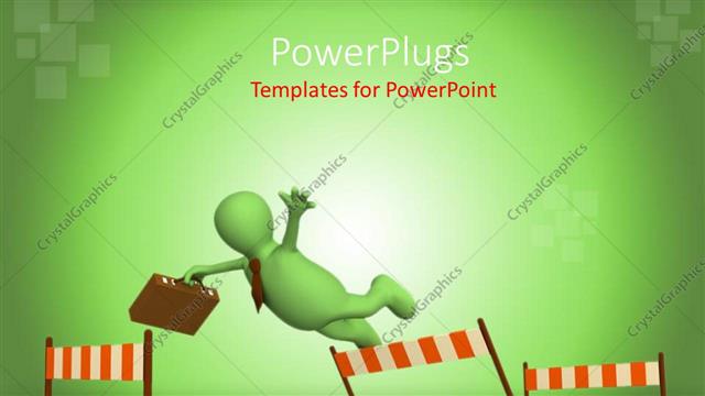  Presentation with overcome - Depiction of business failure as obstacle falls busuinessman down