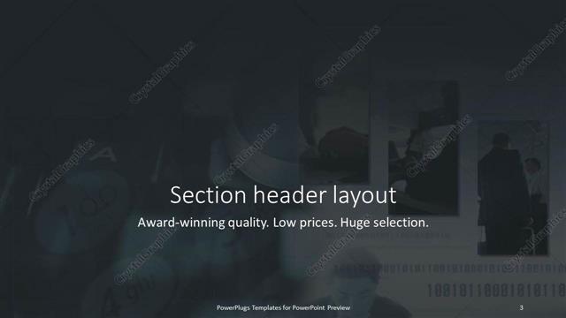 Section Header presentation slide layout