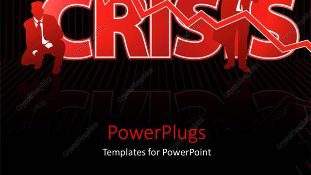  Presentation with financial crisis - Depiction of businessman in financial crisis with downward arrow
