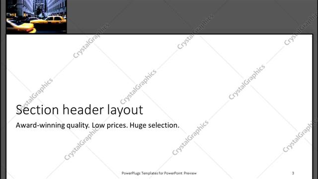 Section Header presentation slide layout