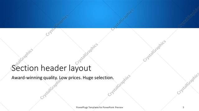 Section Header presentation slide layout