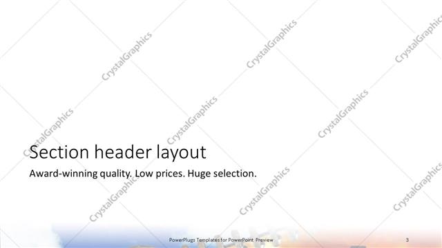 Section Header presentation slide layout