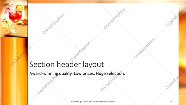 Section Header presentation slide layout