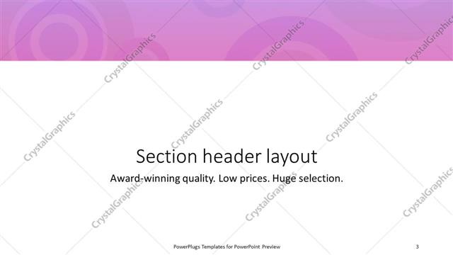 Section Header presentation slide layout