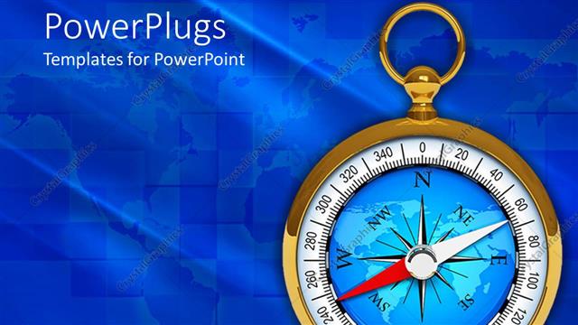  Presentation with blur - A depiction of a compass with blur background and place for text