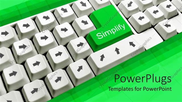  Presentation with key - Depiction of computer keyboard with all arrow keys pointing to simplify key