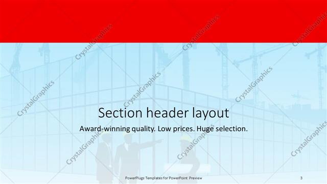 Section Header presentation slide layout