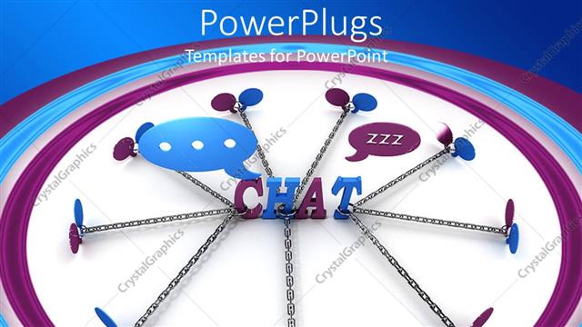  Presentation with chat - Depiction of different links joining in the middle with CHAT text