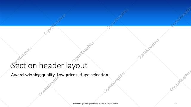 Section Header presentation slide layout