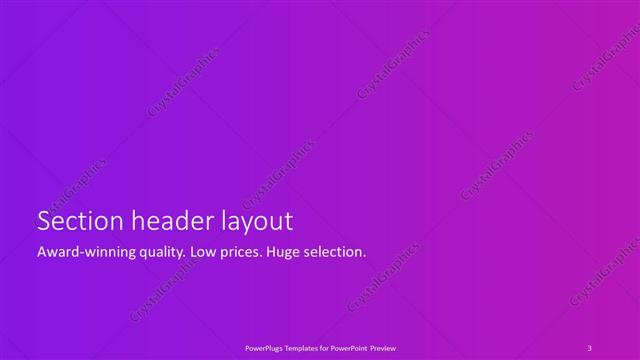 Section Header presentation slide layout