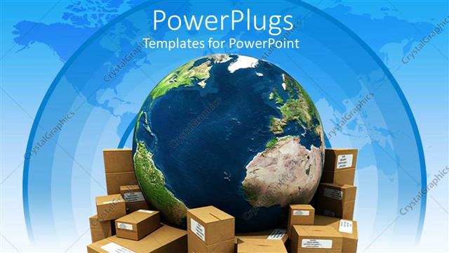  Presentation with boxes - The depiction of Earth with a number of boxes around it