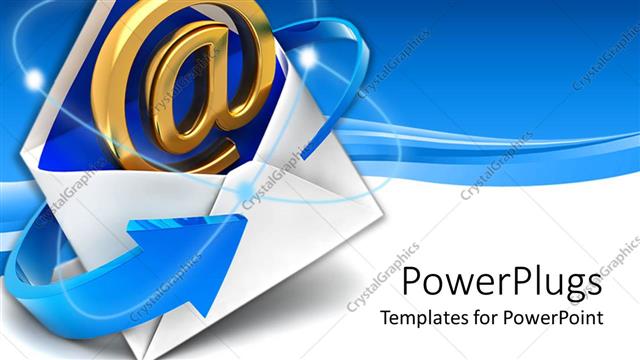  Presentation with email - A depiction of an email along with digital background