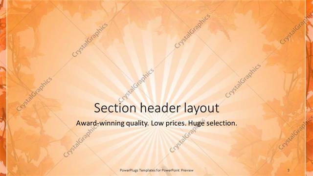Section Header presentation slide layout