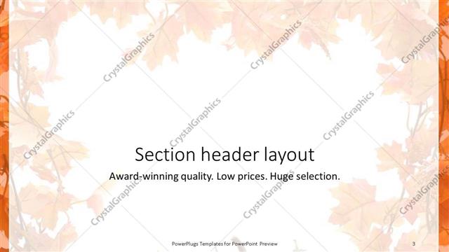 Section Header presentation slide layout