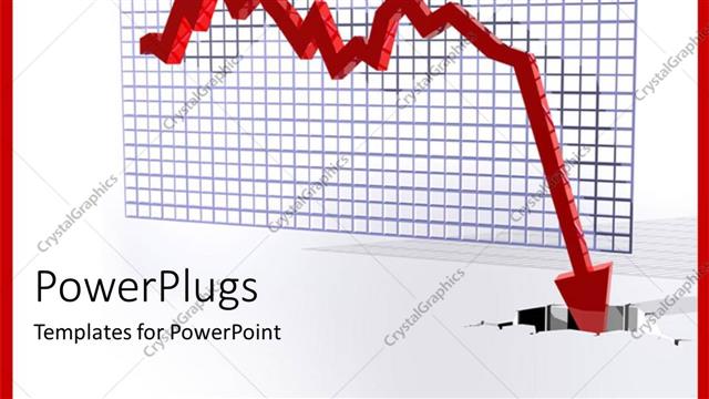 Presentation with financial crisis - Depiction of financial crisis with downward red 3D arrow on gridlines