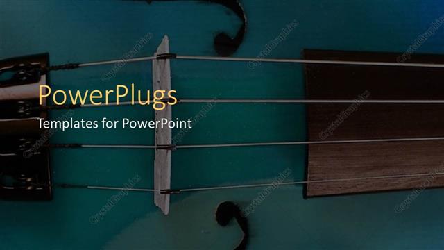  Presentation with music instrument - Depiction of four black stings of a musical instrument