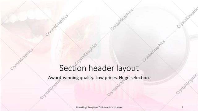 Section Header presentation slide layout