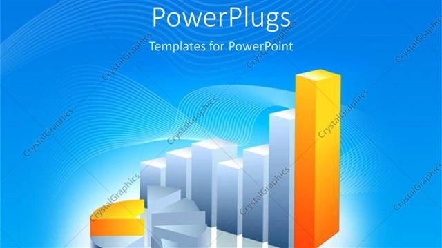  Presentation with pie chart - Depiction of graphs with colorful bar chart and pie chart