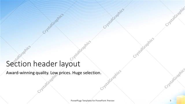 Section Header presentation slide layout