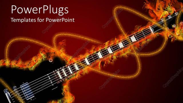  Presentation with lines - A depiction of a guitar and various lines surrounding it