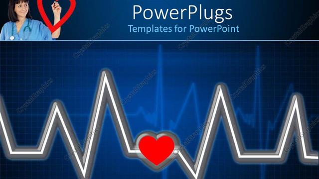  Presentation with heartbeat - A depiction of heartbeat line along with a heart in the middle