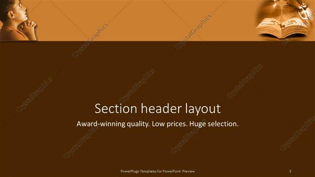 Section Header presentation slide layout