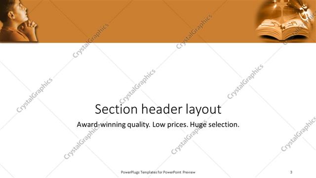 Section Header presentation slide layout