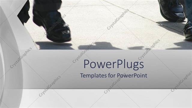  Presentation with trousers - Depiction of human legs in black shoes and trousers