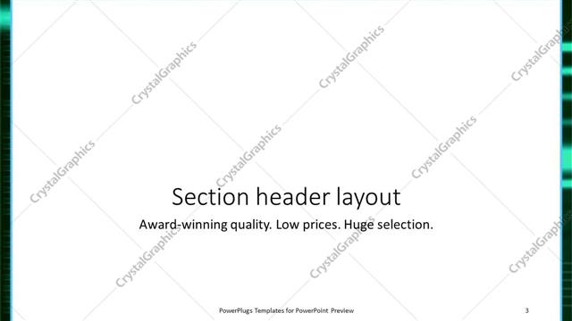 Section Header presentation slide layout