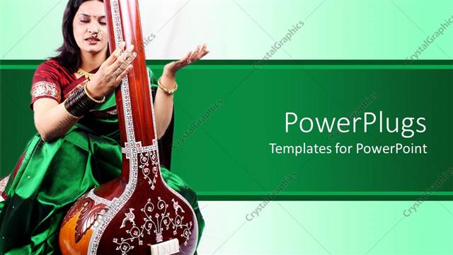  Presentation with indian classical singer - The depiction of an Indian singer playing an instrument