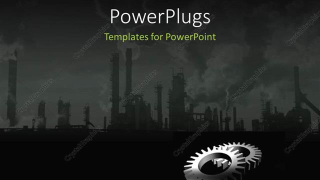 Presentation with industry - A depiction of an industrial background with gears in  front