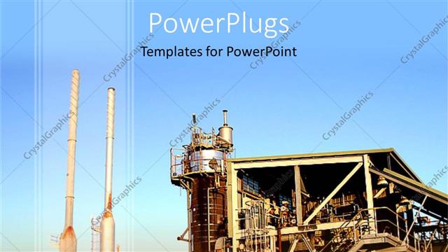  Presentation with power industry - Depiction of an industrial power plant under going construction