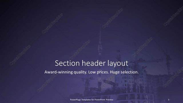 Section Header presentation slide layout