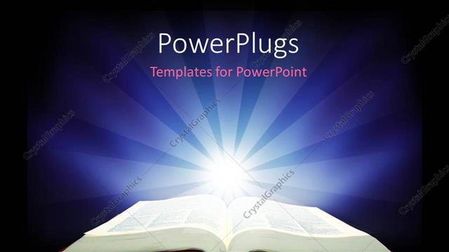  Presentation with light book - Depiction of insight received from reading holy book with light glow?