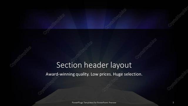 Section Header presentation slide layout
