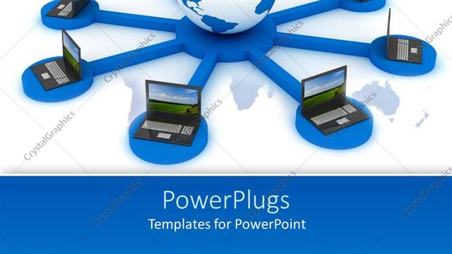  Presentation with computers - Depiction of internet, computers connected across the globe