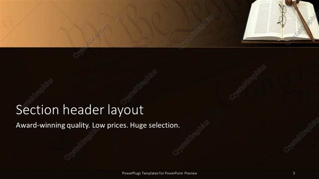 Section Header presentation slide layout