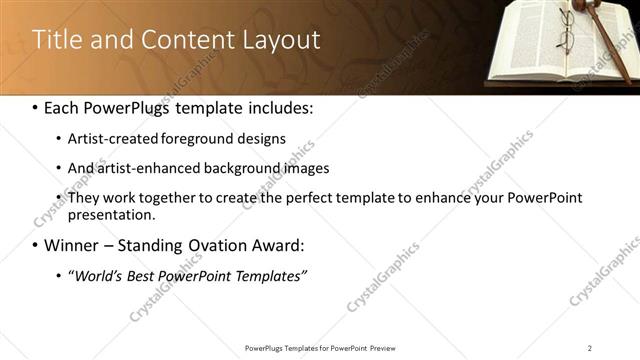 Title and Content presentation slide layout