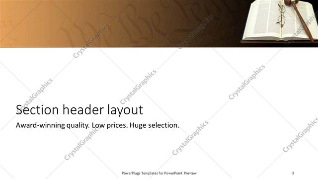 Section Header presentation slide layout