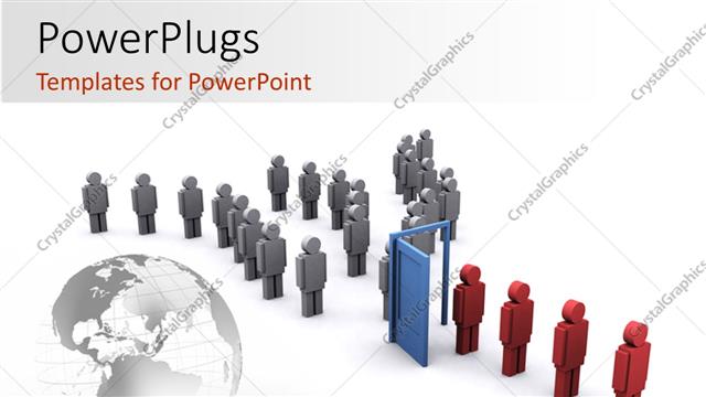  Presentation with transformation - Depiction of life changes with blue door of changes