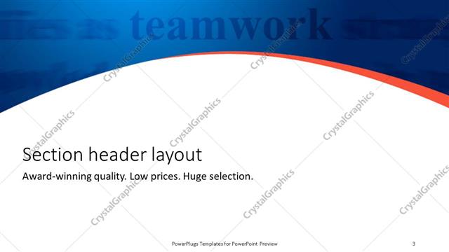 Section Header presentation slide layout