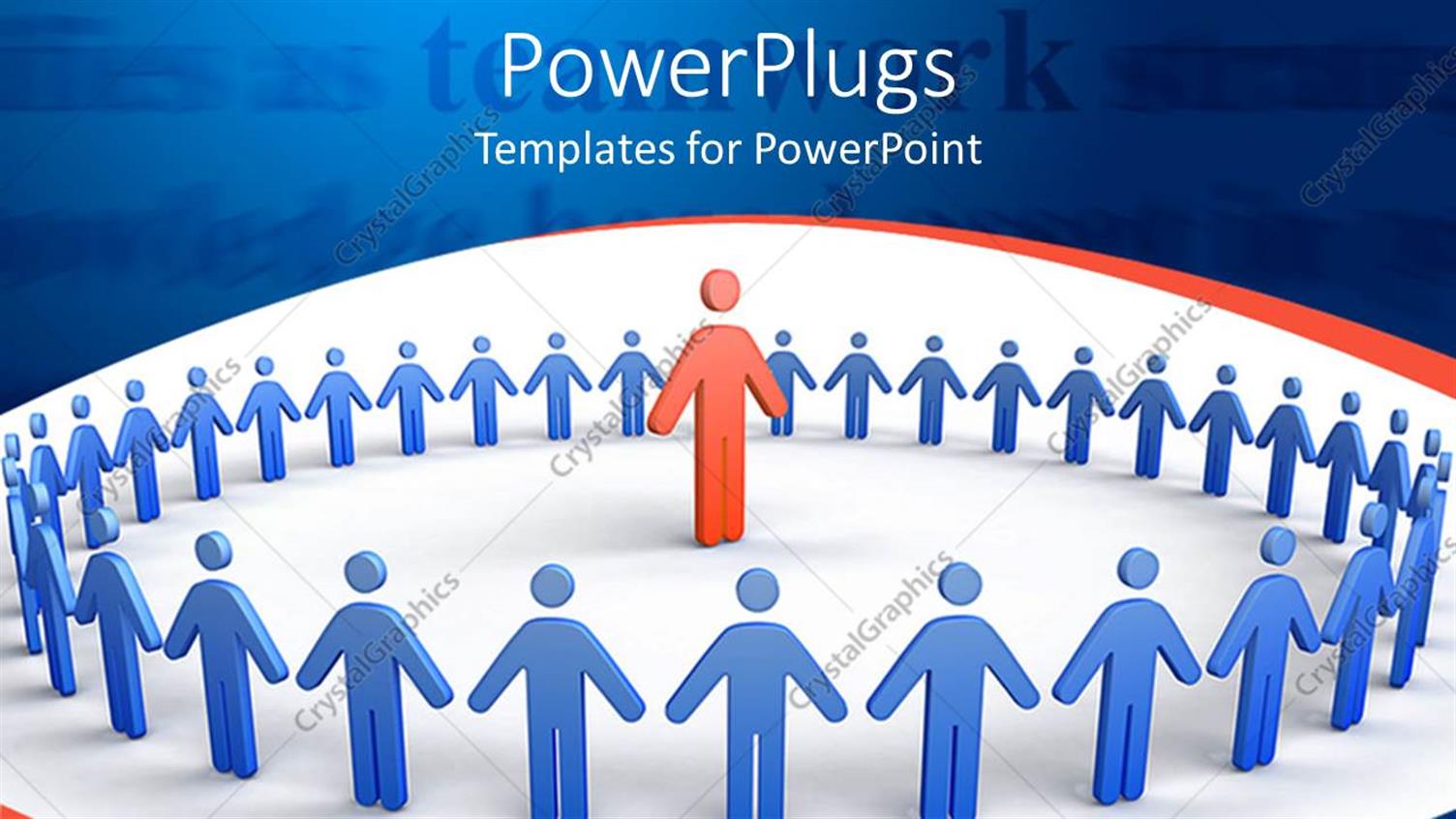 Featuring Depiction of Lots of Blue ColoRed People Forming a Circle Round Red Figure