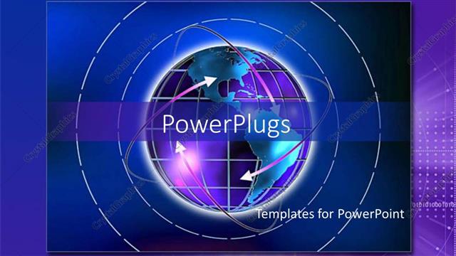  Presentation with blue metallic - Depiction of a metallic blue earth globe on a blue background