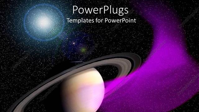  Presentation with saturn - A depiction of a natural phenomenon including the planet Saturn