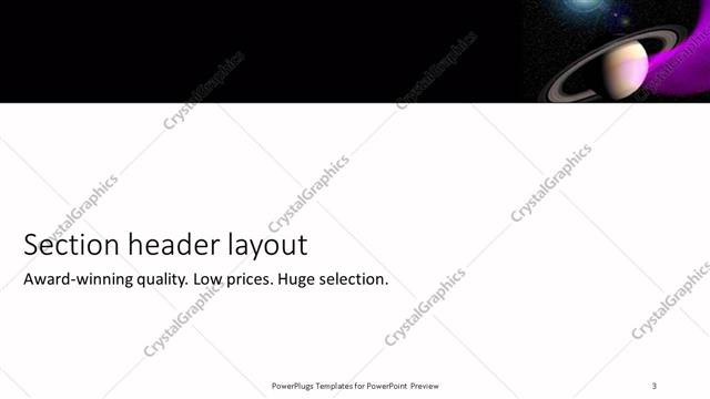 Section Header presentation slide layout