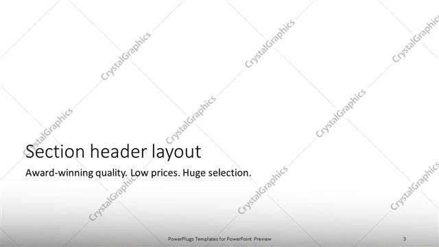 Section Header presentation slide layout