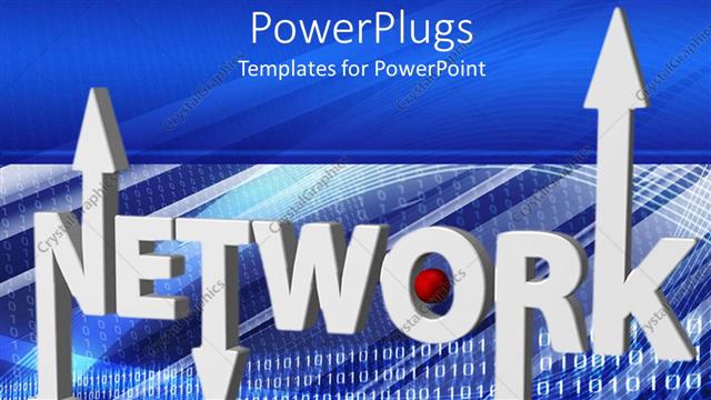  Presentation with network - Depiction of a network text on a blue background