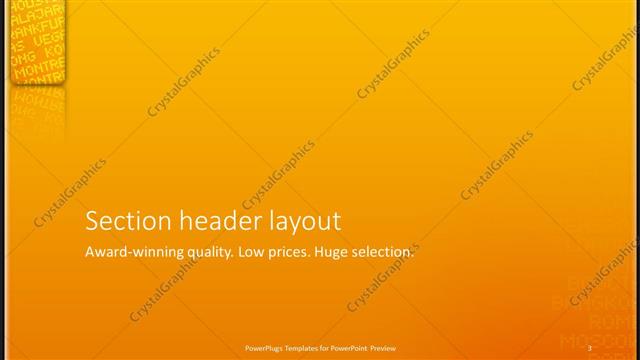 Section Header presentation slide layout