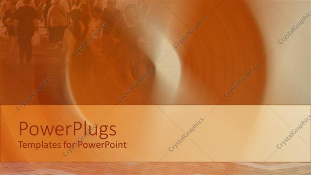  Presentation with city people walking - Depiction of people walking on a city street with buildings